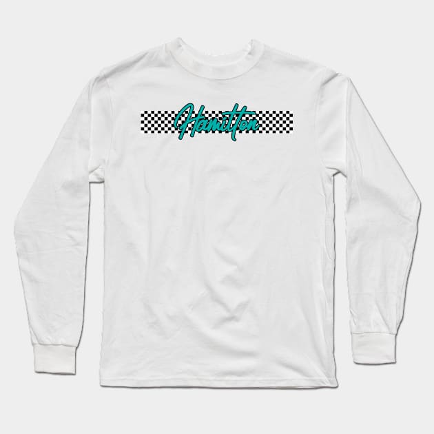 Race Flag Design - Lewis Hamilton Long Sleeve T-Shirt by GreazyL